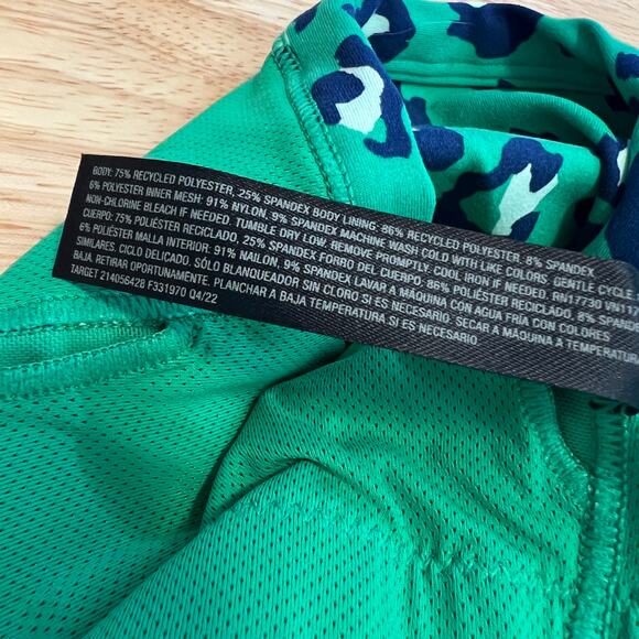 All in Motion Women's Green Leopard Print Asymmetrical Sports Bra - Medium - NWT - Picture 3 of 6